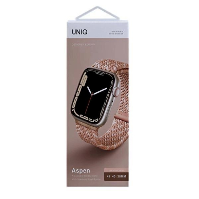 Apyrankė UNIQ pasek Aspen Apple Watch 40/38/41mm Series 4/5/6/7/8/9/SE/SE2 Braided DE /citrus rožinis 3