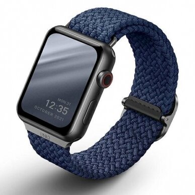 Apyrankė UNIQ pasek Aspen Apple Watch 40/38/41mm Series 4/5/6/7/8/9/SE/SE2 Braided /oxford Mėlynas