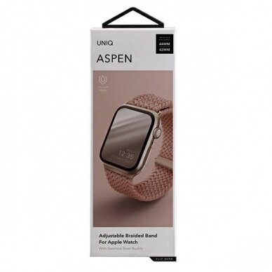 Apyrankė UNIQ pasek Aspen Apple Watch 44/42/45mm Series 4/5/6/7/8/9/SE/SE2 Braided Rudas 7