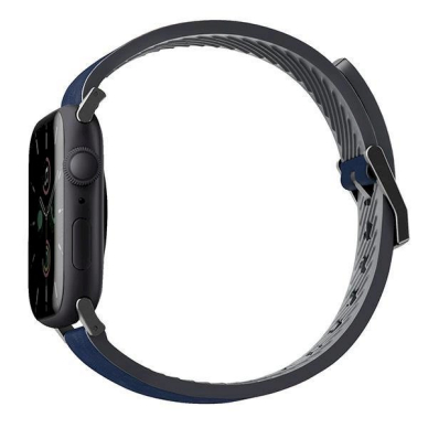 Apyrankė UNIQ pasek Straden Apple Watch Series 4/5/6/7/8/9/SE/SE2/Ultra 42/44/45mm. Leather Hybrid Strap /Mėlynas 1