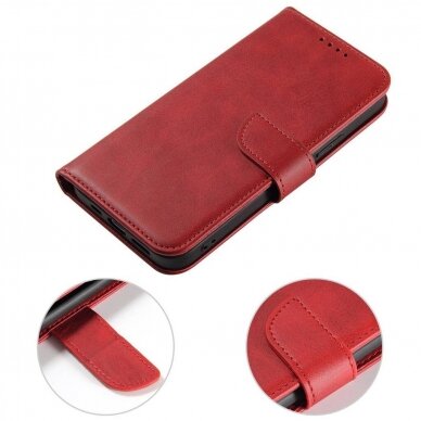 Atverčiamas dėklas eko odos Wallet Samsung S711 S23 FE raudonas 2
