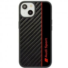 Dėklas Audi Carbon Fiber Stripe iPhone 14 Juodas AUS-TPUPCIP14-R8/D1-BK