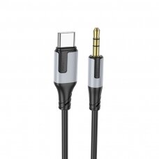 Akcija! Audio kabelis Borofone BL19 USB-C to 3,5mm juodas