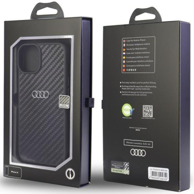 Dėklas Audi Carbon Fiber iPhone 12/12 Pro Juodas AU-TPUPCIP12P-R8/D2-BK 5