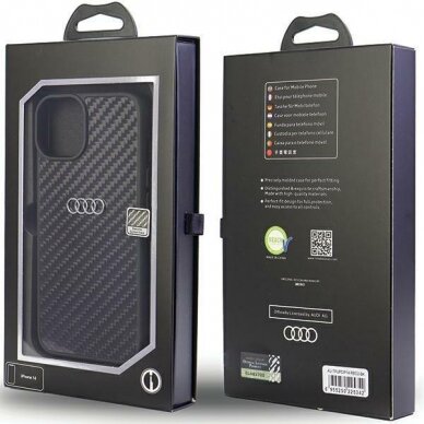 Dėklas Audi Carbon Fiber iPhone 14 Juodas AU-TPUPPCIP14-R8/D2-BK 2