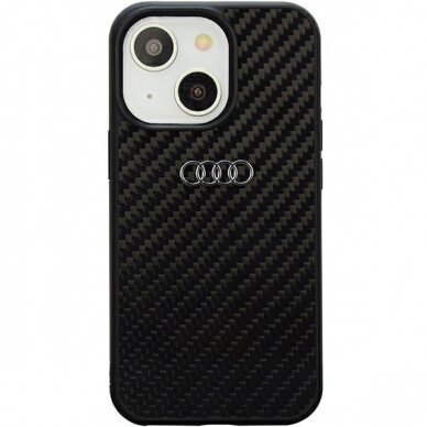 Dėklas Audi Carbon Fiber iPhone 14 Juodas AU-TPUPPCIP14-R8/D2-BK