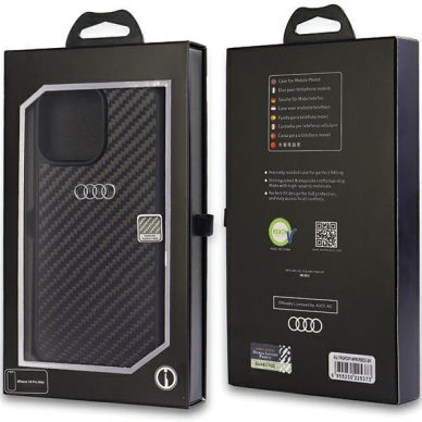 Dėklas Audi Carbon Fiber iPhone 14 Pro Max Juodas AU-TPUPCIP14PM-R8/D2-BK 2