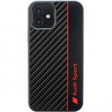 Dėklas Audi Carbon Fiber Stripe iPhone 11 / Xr Juodas AUS-TPUPCIP11-R8/D1-BK