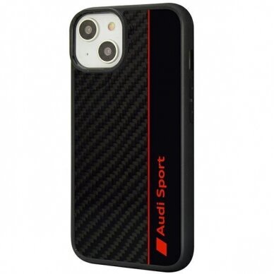 Dėklas Audi Carbon Fiber Stripe iPhone 14 Juodas AUS-TPUPCIP14-R8/D1-BK 2