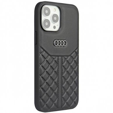 Dėklas Audi Genuine Leather iPhone 13 Pro Max Juodas AU-TPUPPCIP13PM-Q8/D1-BK 1