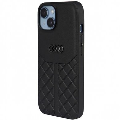 Dėklas Audi Genuine Leather iPhone 14 Juodas AU-TPUPPCIP14-Q8/D1-BK 2