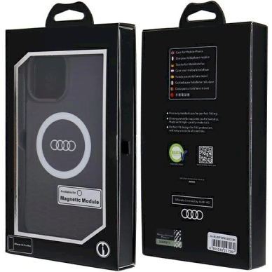 Originalus Audi dėklas IML Big Logo MagSafeiPhone 13 Pro Max - Juodas 6