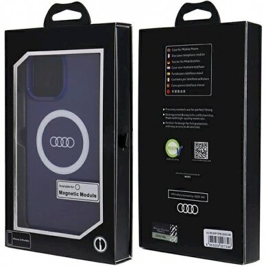 Originalus Audi dėklas IML Big Logo MagSafeiPhone 13 Pro Max - mėlynas 5