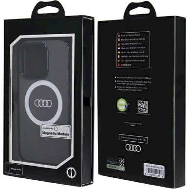 Originalus Audi dėklas IML Big Logo MagSafeiPhone 14 Pro - Juodas 6