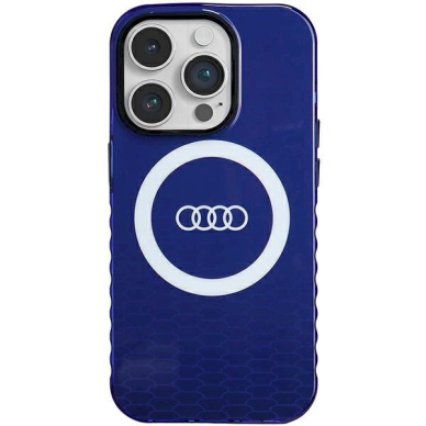 Originalus Audi dėklas IML Big Logo MagSafeiPhone 14 Pro - mėlynas