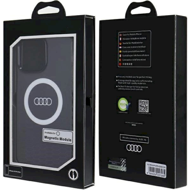 Originalus Audi dėklas IML Big Logo MagSafeiPhone 14 Pro Max - Juodas 6