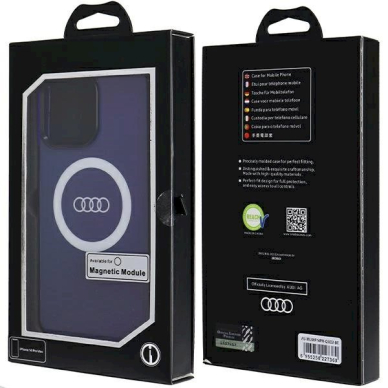 Originalus Audi dėklas IML Big Logo MagSafeiPhone 14 Pro Max - mėlynas 6