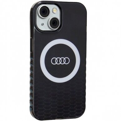 Originalus Audi dėklas IML Big Logo MagSafeiPhone 15 / 14 / 13 - Juodas 5