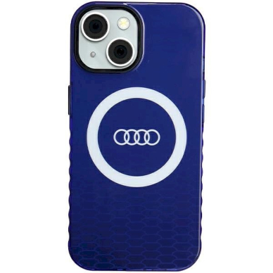 Originalus Audi dėklas IML Big Logo MagSafeiPhone 15 / 14 / 13 - mėlynas