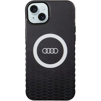 Originalus Audi dėklas IML Big Logo MagSafeiPhone 15 Plus / 14 Plus - Juodas