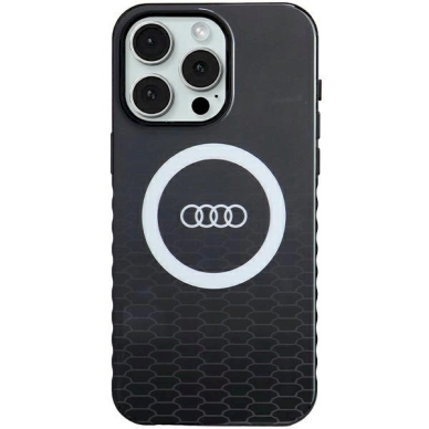 Originalus Audi dėklas IML Big Logo MagSafeiPhone 15 Pro Max - Juodas