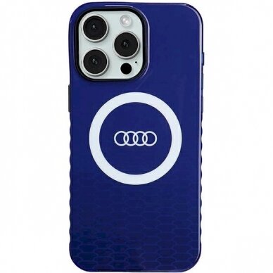 Originalus Audi dėklas IML Big Logo MagSafeiPhone 15 Pro Max - mėlynas