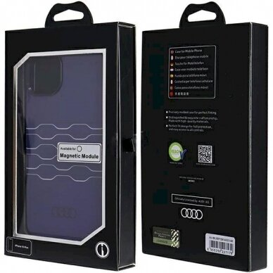 Originalus Audi dėklas IML MagSafeiPhone 15 Plus / 14 Plus - mėlynas 6