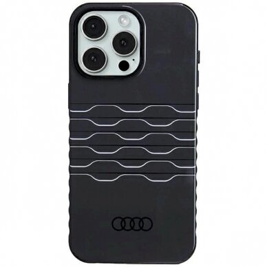 Originalus Audi dėklas IML MagSafeiPhone 15 Pro Max - Juodas