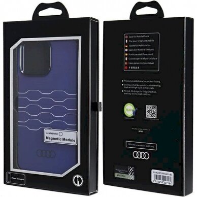 Originalus Audi dėklas IML MagSafeiPhone 15 Pro Max - mėlynas 6