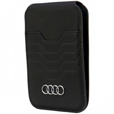 Audi Leather Wallet Card MagSafe magneticstand - Juodas 1