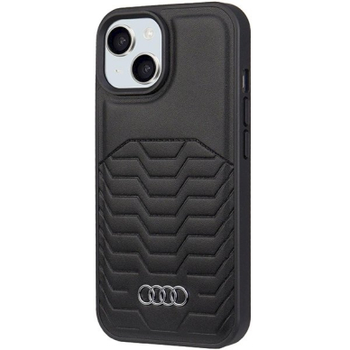 Audi Dirbtinės odos MagSafe dėklas iPhone 15/14/13 - Juodas 1