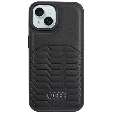 Audi Dirbtinės odos MagSafe dėklas iPhone 15/14/13 - Juodas