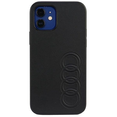 Dėklas Audi Synthetic Leather iPhone 12/12 Pro Juodas AU-TPUPCIP12P-TT/D1-BK