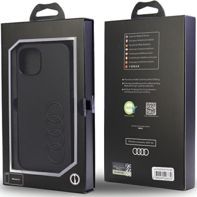 Dėklas Audi Synthetic Leather iPhone 14 Juodas AU-TPUPPCIP14-TT/D1-BK 6