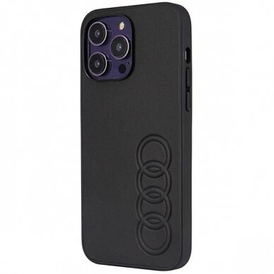 Dėklas Audi Synthetic Leather iPhone 14 Pro Max Juodas AU-TPUPPCIP14PM-TT/D1-BK 2