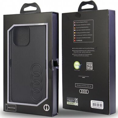 Dėklas Audi Synthetic Leather iPhone 14 Pro Max Juodas AU-TPUPPCIP14PM-TT/D1-BK 6