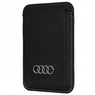 Audi Synthetic Leather magnetic wallet compatibleMagSafe - Juodas 1