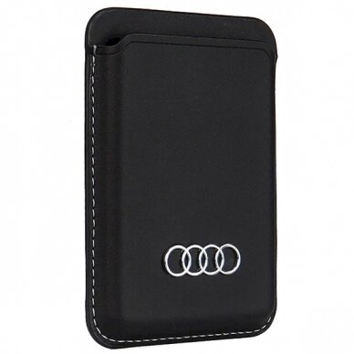 Audi Synthetic Leather magnetic wallet compatibleMagSafe - Juodas 5