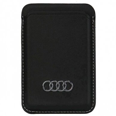 Audi Synthetic Leather magnetic wallet compatibleMagSafe - Juodas