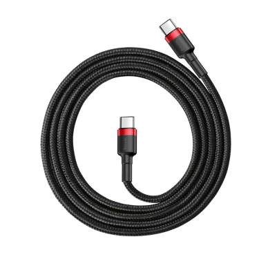 Kabelis Baseus Cafule Durable Nylon Braided Wire Usb-C Pd / Usb-C Pd Pd2.0 60W 20V 3A Qc3.0 1M Juodas-raudonas 3