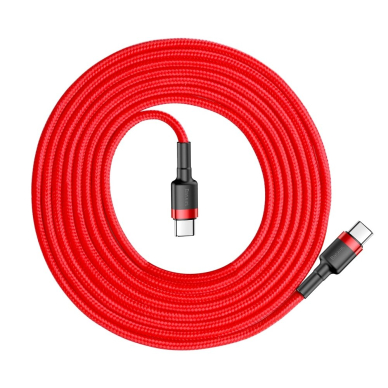 Kabelis Baseus Cafule Cable Durable Nylon Braided Wire Usb-C Pd / Usb-C Pd Pd2.0 60W 20V 3A Qc3.0 2M Raudonas 1