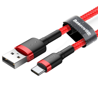 USB Kabelis Durable Nylon Braided Wire Usb / Usb-C Qc3.0 2A 3M raudonas (Catklf-U09) 2