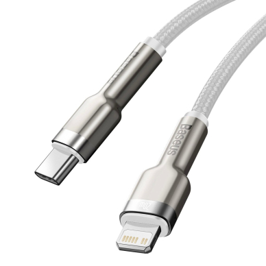 Baseus Cafule Series Metal Data USB-C / Lightning 20W PD Kabelis 1 m - baltas 3