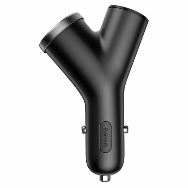 [Užsakomoji prekė] Baseus - Car Charger (CCALL-YX01) - Y-Type Dual USB, Cigarette Lighter Socket, 3.4A - Juodas 1