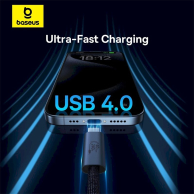 Baseus CB000068 USB-C - USB-C Kabelis 240W PD 8K 60Hz 1m - Juodas 12