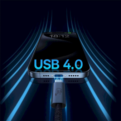 Baseus CB000068 USB-C - USB-C Kabelis 240W PD 8K 60Hz 1m - Juodas 20