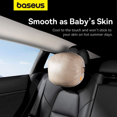 Baseus ComfortRide Series car headrest cushion2 materials - beige 14