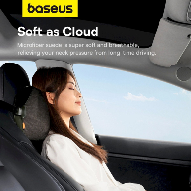 Baseus ComfortRide Series car headrest cushion2 materials - tamsiai žalias 13