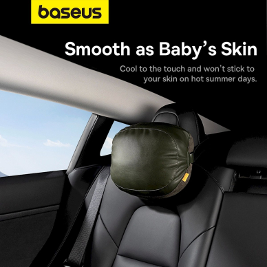 Baseus ComfortRide Series car headrest cushion2 materials - tamsiai žalias 14