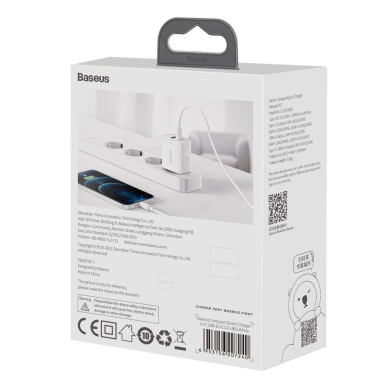 Greitas Buitinis Įkroviklis Baseus Compact USB Type C / USB 20 W 3 A Power Delivery Quick Charge 3.0 Baltas (CCXJ-B02) 8